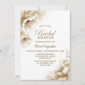 Rustic Neutral Floral Bridal Shower Einladung (Vorderseite)