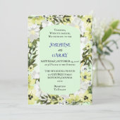 Rustic Neutral Floral Wedding Invitation Einladung (Stehend Vorderseite)