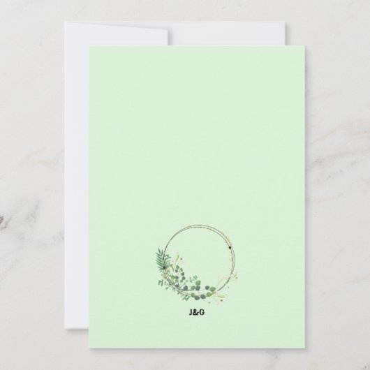 Rustic Neutral Floral Wedding Invitation Einladung (Rückseite)