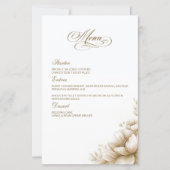 Rustic Neutral Floral Wedding Menu (Vorderseite)