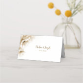 Rustic Neutral Floral Wedding Place Card Platzkarte (Rückseite)