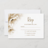 Rustic Neutral Floral Wedding RSVP Karte (Vorderseite)