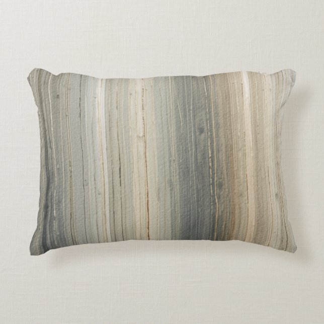 Rustic Neutral Gray Brown Abstract Stripe Dekokissen (Vorderseite)
