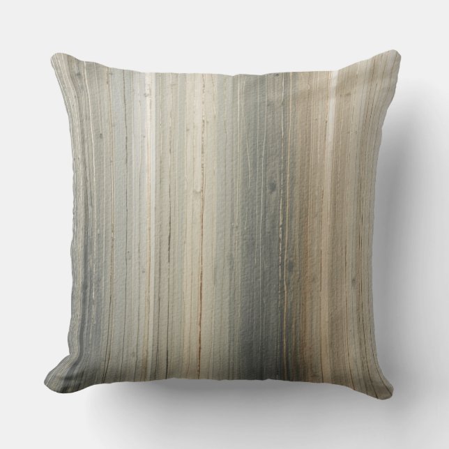 Rustic Neutral Gray Brown Abstract Stripe Kissen (Vorderseite)