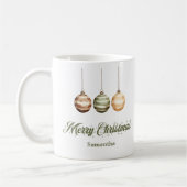 Rustic neutral Scandinavian style custom name Xmas Kaffeetasse (Links)