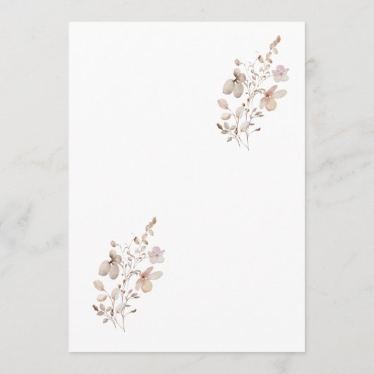 Rustic Neutral Wedding Program Programm (Rückseite)