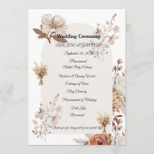 Rustic Neutral Wedding Program Programm (Vorderseite)