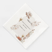 Rustic Neutral Wedding Table Numbers Serviette (Ecke)
