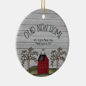 Rustic New Zuhause First Christmas Custom Keramik  Ornament (Rechts)