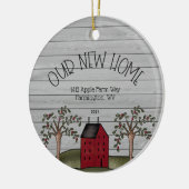 Rustic New Zuhause First Christmas Custom Keramik  Ornament (Links)