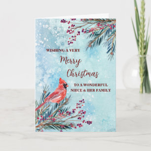 Rustic Niece & Family Frohe Weihnachten Karte
