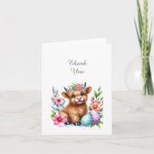 Rustic Niedlich Baby Highland Cow Danke Karte (Vorderseite)