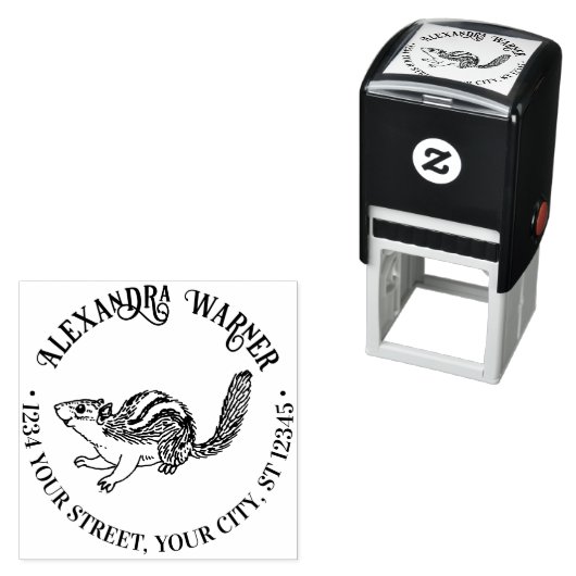 Rustic Niedlich Chipmunk Name Rücksendeadresse Permastempel (Beispiel)