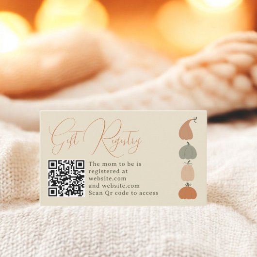 Rustic Niedlich Fall Pumpkin Baby Duschgel Registr Begleitkarte