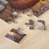 Rustic Night Spa Cozy Bathhouse Candles & Flowers Puzzle (Seite)