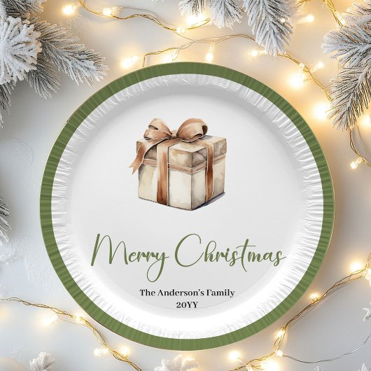 Rustic Nordic Christmas Custom Family Paper Plates Pappteller