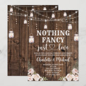 Rustic Nothing Fancy Just Love Wedding Einladung (Vorne/Hinten)