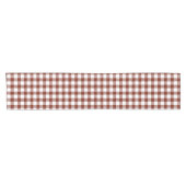 Rustic Nutmeg Brown Gingham Buffalo Kariert Kurzer Tischläufer (Horizontal)