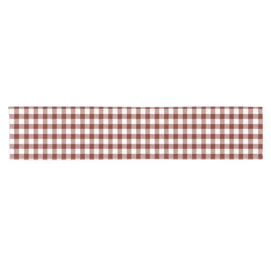 Rustic Nutmeg Brown Gingham Buffalo Kariert Kurzer Tischläufer (Horizontal)