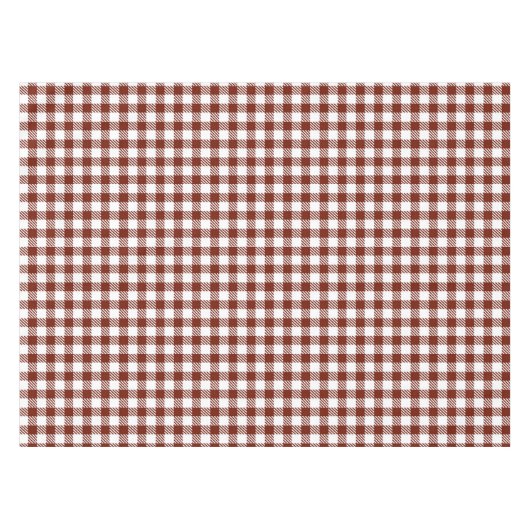 Rustic Nutmeg Brown Gingham Buffalo Kariert Tischdecke (Vorderseite (Horizontal))