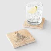 Rustic O, Christmas Tea Coaster Steinuntersetzer (Seitenansicht)