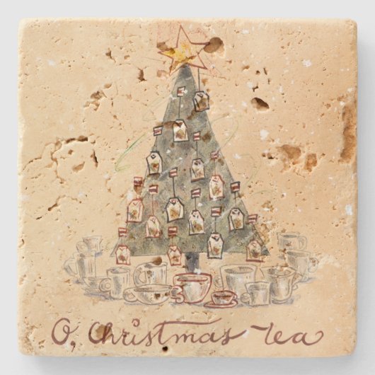 Rustic O, Christmas Tea Coaster Steinuntersetzer (Vorderseite)
