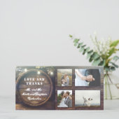 Rustic Oak Barrel Country Wedding Vielen Dank Dankeskarte (Stehend Vorderseite)