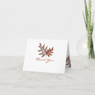 Rustic Oak Leaf Thank You Cards Dankeskarte