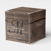 Rustic Oak Monogram Script Wedding Vielen Dank Geschenkschachtel (Vorderseite)