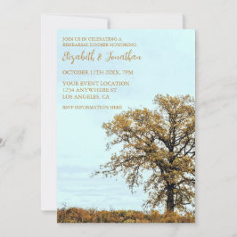 Rustic Oak Tree Autumn Rehearsal Dinner Einladung