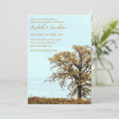 Rustic Oak Tree Autumn Rehearsal Dinner Einladung (Stehend Vorderseite)