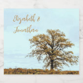 Rustic Oak Tree Autumn Wedding Alkoholflaschenetikett (Einzelnes Label)