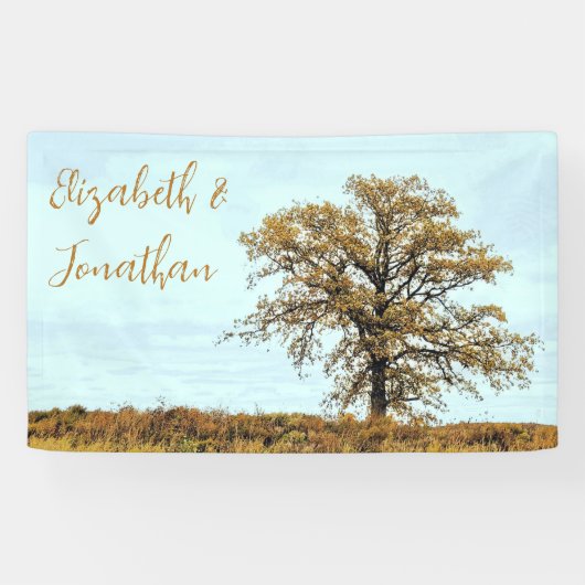 Rustic Oak Tree Autumn Wedding Banner (Horizontal)