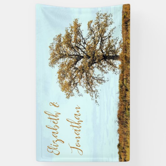 Rustic Oak Tree Autumn Wedding Banner (Vertikal)