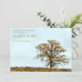 Rustic Oak Tree Autumn Wedding Dankeskarte (Stehend Vorderseite)