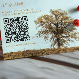 Rustic Oak Tree Autumn Wedding Details Begleitkarte