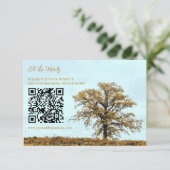 Rustic Oak Tree Autumn Wedding Details Begleitkarte (Stehend Vorderseite)