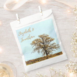 Rustic Oak Tree Autumn Wedding Geschenktütchen