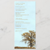Rustic Oak Tree Autumn Wedding Menükarte (Vorderseite)
