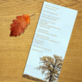 Rustic Oak Tree Autumn Wedding Menükarte
