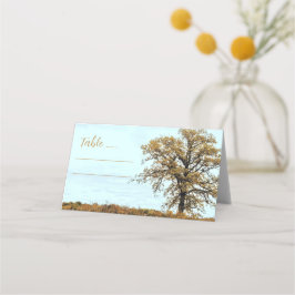 Rustic Oak Tree Autumn Wedding Platzkarte