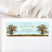 Rustic Oak Tree Autumn Wedding Return Address (Insitu)