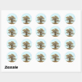 Rustic Oak Tree Autumn Wedding Runder Aufkleber (Blatt)