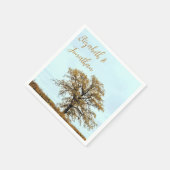 Rustic Oak Tree Autumn Wedding Serviette (Ecke)