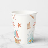 Rustic Ocean Boy Adventure Sailboat Babydusche Pappbecher (Rechts)