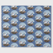 Rustic Ocean Lighthouse Weihnachten Geschenkpapier (Flach)