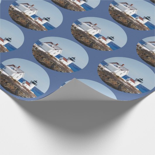 Rustic Ocean Lighthouse Weihnachten Geschenkpapier (Ecke)
