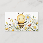 Rustic Oh Babee Honey Bee Book For Baby Shower Begleitkarte (Rückseite)