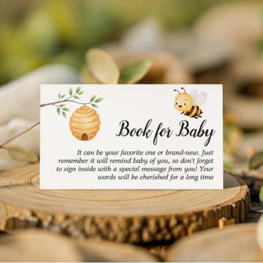 Rustic Oh Babee Honey Bee Book For Baby Shower Begleitkarte