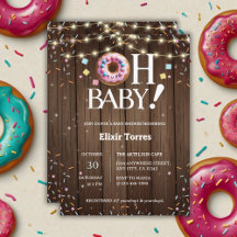 Rustic Oh Baby Donut & Sprinkle Kawaii Babydusche